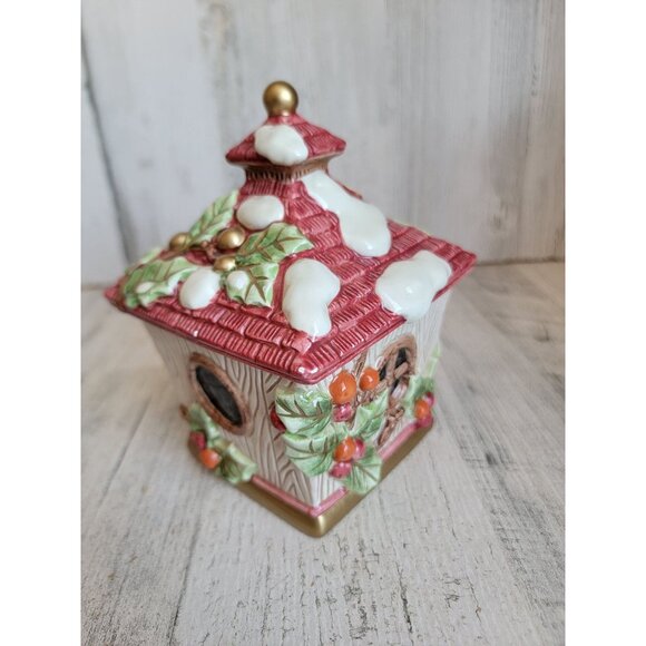 Fitz Floyd birdhouse candle holder xmas snow figure decor - Picture 4 of 8